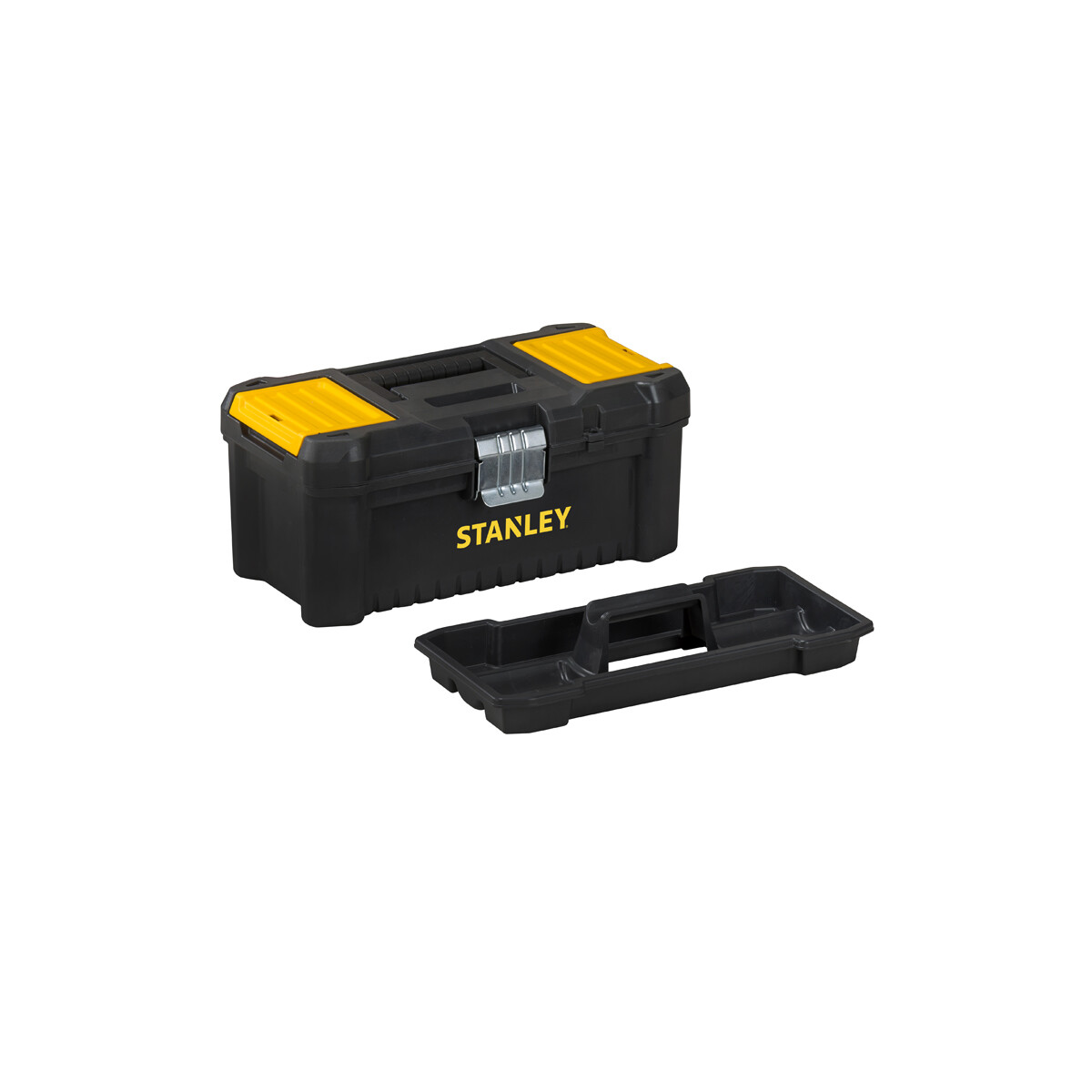 Stanley Werkzeugbox / Werkzeugkoffer (12.5, 32x18.8x13.2cm Werkzeugkiste  mit Kunststoffschließen für Werkzeuge und Zubehör, zwei Organizer im Deckel  für Kleinteile, Box mit entnehmbarer Trage) STST1-75514 : :  Baumarkt