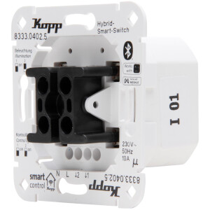 Kopp Smart-control Hybrid-Smart-Switch: Serienschalter 2-Kanal, 4-Draht, Farbe: Weiß
